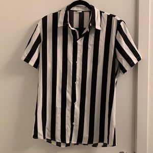 Black and White Stripe Button Down